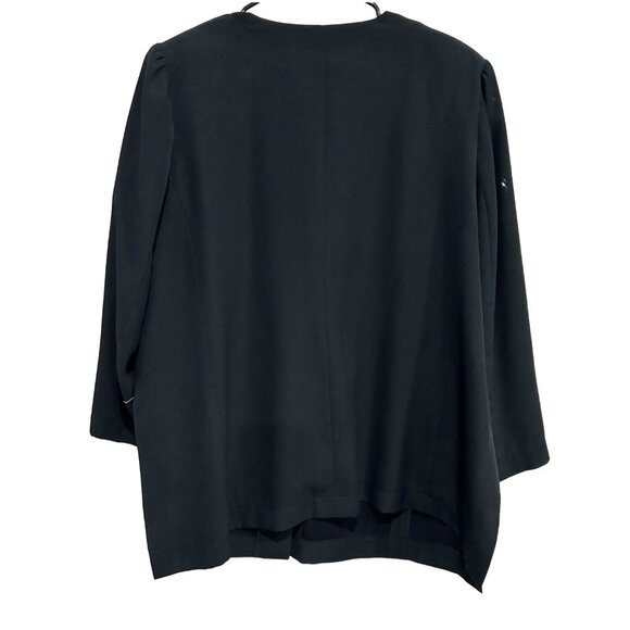 Vintage Black Button-Up Plus Size Blazer Jacket - Picture 2 of 7